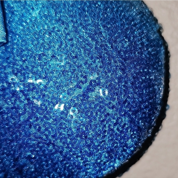 Disney Parks Blue Aqua Sequined Minnie Mouse Ear Headband Crystal Bow LAST ONE - Picture 6 of 6